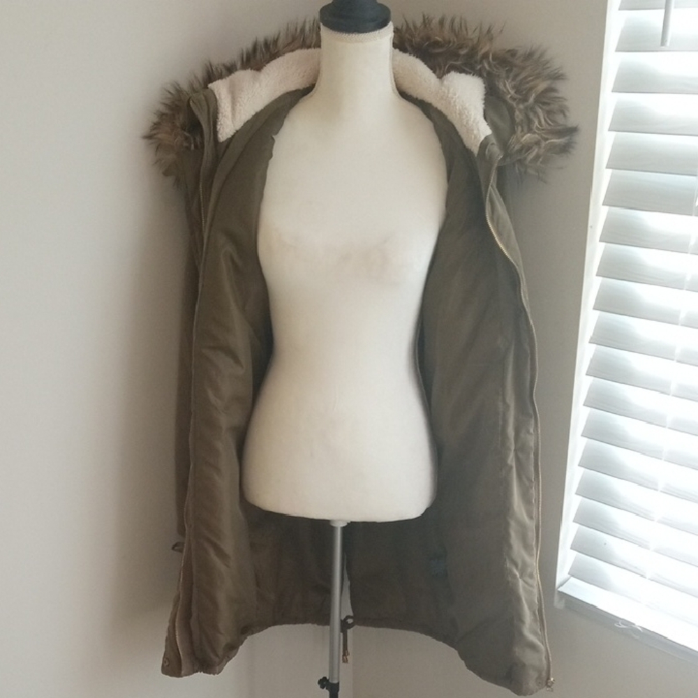 NWOT Brave Soul Olive Parka Coat - Picture 8 of 17